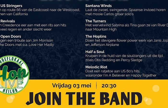 Join the Band - vr03 mei 2024 in Proeflokaal Hop Heiloo, Heiloo - Concertcheck.nl